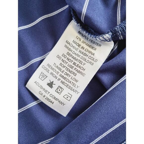 Footjoy Shirt Men Large Blue Golf Polo Stripe Short Sleeve - Picture 6 of 9